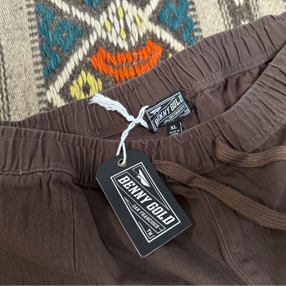 Benny Gold & The Hundreds Canvas Shorts XL NWT Black Brown - Picture 3 of 8